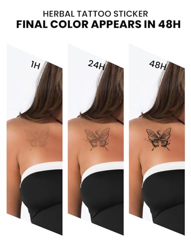 Semi-Permanent Tattoo Sheets for Women - Waterproof Floral