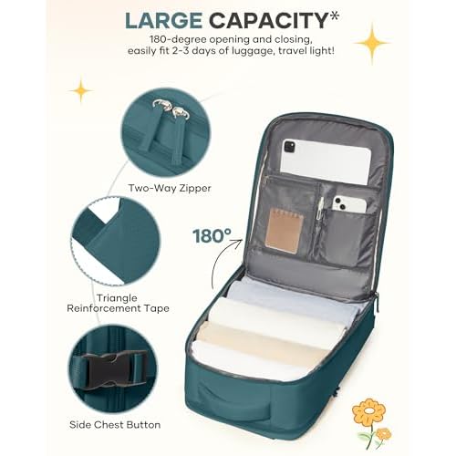 Travel Backpack For Women Men Airline Approved Carry On Backpack Flight Approved Waterproof Sports Luggage Backpack Casual Daypack Small Hiking Backpack