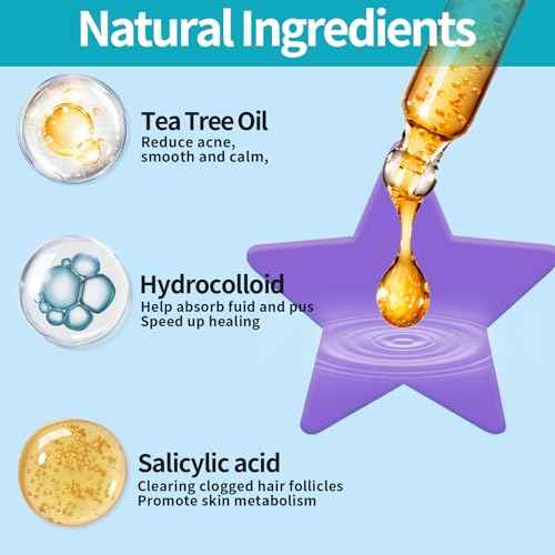 Pimple Patches for Face (1296 Count),3 shapes (Round,Star and heart Shapes),Hydrocolloid Spot Dots with Salicylic Acid and Tea Tree Oil