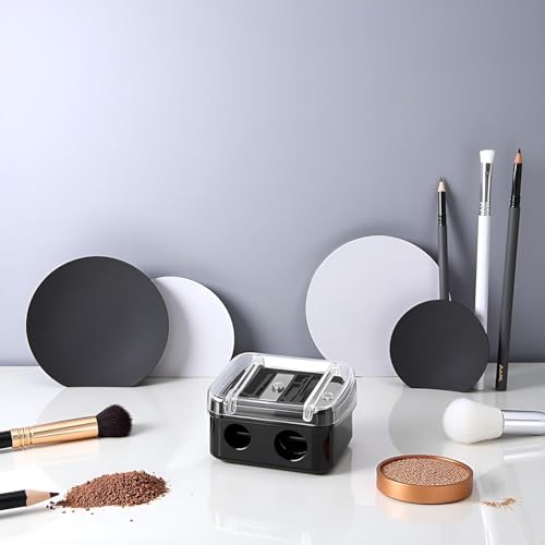 Dual Hole Cosmetic Pencil Sharpener Set for Eyeliner & Lip Liner (2 Pack)