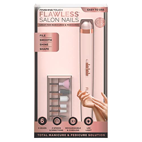 Finishing Touch Flawless Salon Nails, Professional Manicure Set for an at-Home Salon Experience, Files, Buffs, Shines, and Polishes for Instantly Beautiful Nails