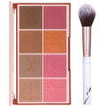 8-Color Face Blush Bronzer Palette with Brush