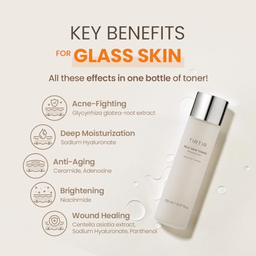 TIRTIR Daily Hydration Set - Milk Skin Toner + SOS Serum, Rice Bran Extract, Chamomile, Radiant Glow | Fragrance Free, Mineral Oil Free, Fungal Acne Safe¡¦