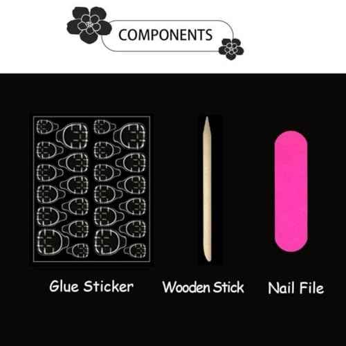 Polka Dot Press on Nails Medium Almond Nails Press on with Insects Bugs Design Glossy Black White French Tips Glue on Nails Reusable Full Cover Dots Nail Fall Winter Fake Nail for Women Manicure 24Pcs