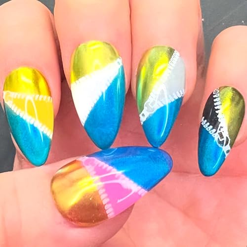 SheModern NON-STICK BLACK + CLEAR + WHITE Stamping Polishes (Set of 3) LED/UV Cure Semi-Gel Collection For Nail Art Design and Completely Dry to the Touch with No Sticky or Tacky Touch After Curing