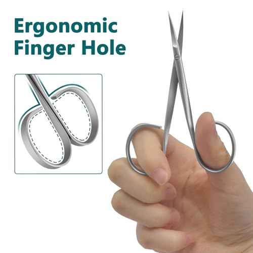 CGBE Cuticle Scissors Extra Fine Curved: Stainless Steel Eyebrow Scissor, Professional Manicure Scissors for Manicure, Eyelashes, Eyebrow, Dry Skin For Women And Men