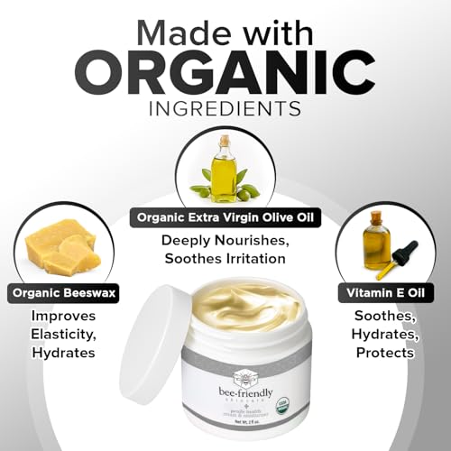 BeeFriendly Organic Penile Health Creme, USDA Certified Cream, Natural Moisturizer Aids With Dry, Chafed, Itchy, Irritated & Sensitive Male Skin, 6 oz - (3 Jars in a box)