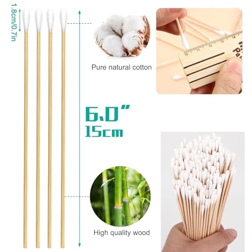 500 Count 6-Inch Cotton Swabs with Wooden Stick