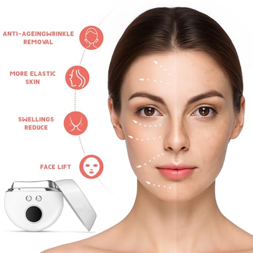 Gua Sha Facial Tools with Heating & Vibration - 4-in-1 Lymphatic Contour Face Brush£¬Red¡¢Blue¡¢Purple Light Therapy, Microcurrent Massager for Anti-Aging & Home SPA