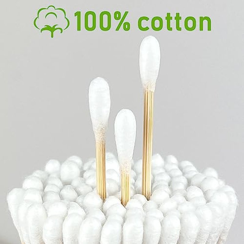 6 Inch Double-Ended Cotton Swabs with Bamboo Sticks (400/200 ct)