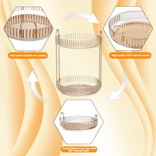 GTI 360° Rotating Makeup Organizer 2-Tier, 9 Inch Gold Vanity Storage