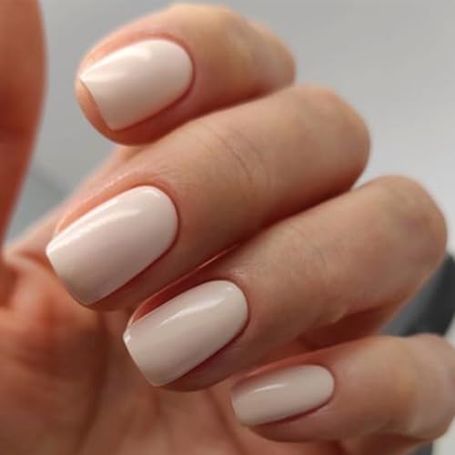 Modelones White Press On Nails Short Square 32Pc Kit