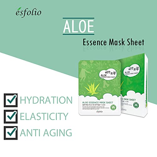 Esfolio Pure Skin Mask Box, Aloe Essence, 11.8 Ounce