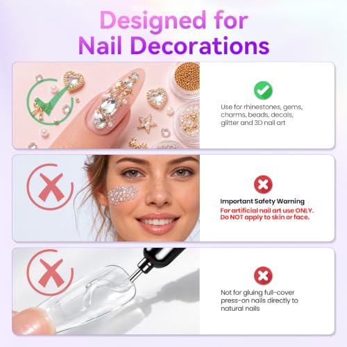 Makartt Nail Rhinestone Glue - Precision Gap Filling Gel for Gems & Crystals