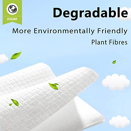 Disposable Face Towel Makeup Remover Wipes for Travel Drying Washing XL Large Biodegradable Clean Facial Towels 11*12 Inches Extra Soft Thick Cleaning Washcloths for Bathroom, Sensitive Skin 25 Count