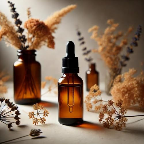 4-Piece Amber Glass Dropper Bottles (1ml, 2ml, 3ml, 5ml)