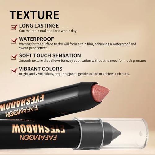 FeiCuiYun Monochrome Cream Glitter-Shimmer Eyeshadow Stick Palette - Dark Brown A06