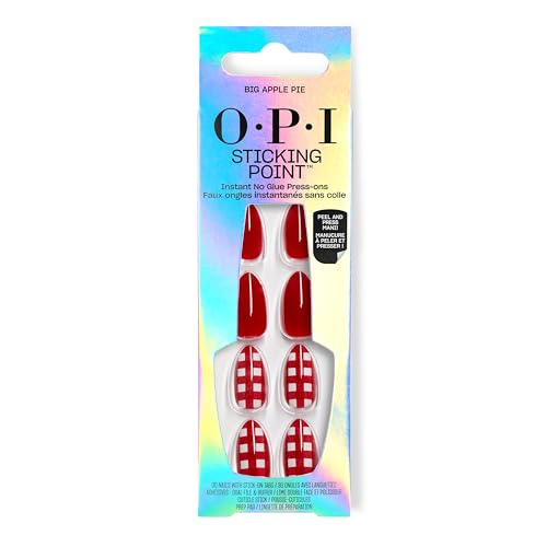 OPI Big Pie Short Almond Press-On Nails with Adhesive Tabs - No Glue, 30 Count