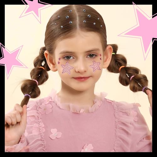 Self Adhesive Star Face Gems Stickers – 5 Sheets Y2K Rhinestone Jewels
