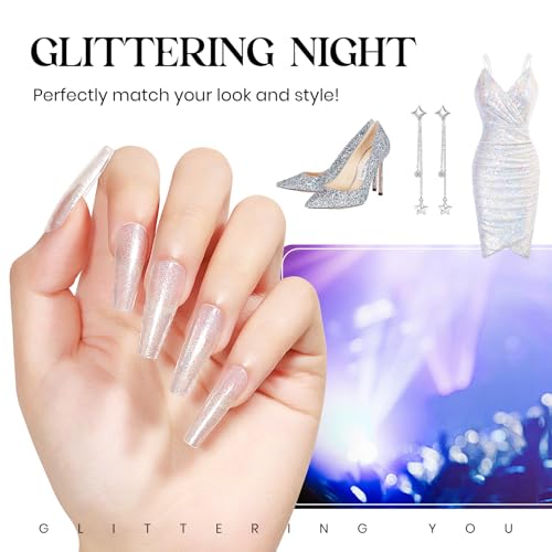 MIZHSE Glitter Nail Polish - Quick Dry Translucent Shimmer 15ml
