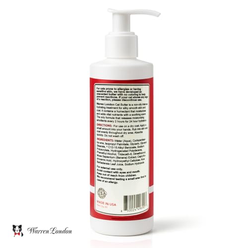 Warren London Cat Hydrating Butter - Unscented Leave-in Conditioner for Soft Fur