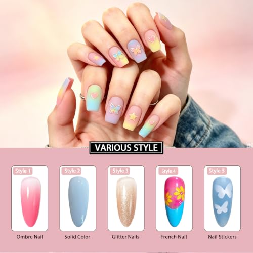 12 Color Gradient Pat Gel Polish Palette Kit with Silicone Applicator