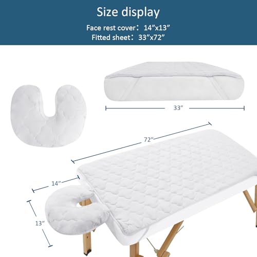Moonsea 2-Piece Waterproof Massage Table Sheet Set with Face Cradle Cover