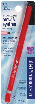 Maybelline Expert Wear Brow & Eyeliner Pencil, Velvet Black