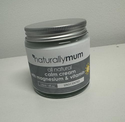 NaturallyMum - Calm Cream with Magnesium and Vitamin D3 [4 Fl Oz] - Magnesium and Vitamin D Lotion - Magnesium D3 Cream - Calming Cream Magnesium and Vitamin D - Turmeric & Arnica Cream - Unscented