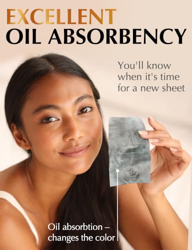 Oil Blotting Sheets for Face with Bamboo Charcoal, 25% Larger, 3-Pack