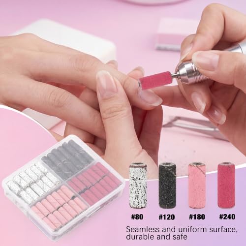 Mini Sanding Bands Nail Drill Set, 100pcs 80-240 Grit