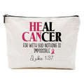 Breast Cancer Awareness Makeup Bag - Travel Cosmetic Pouch