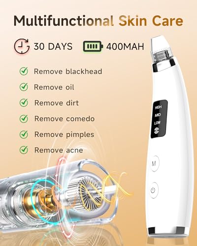 Blackhead Remover Vacuum Pore Cleaner with 6 Probes