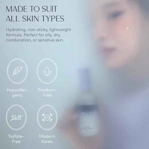 NUNA Ultra Hydrating Face Serum Spray with Peptides, Niacinamide, Hyaluronic Acid & Botanical Extracts ? Korean Lightweight Moisture Boost Facial Mist & Setting Spray for Makeup ? 3.38 fl oz