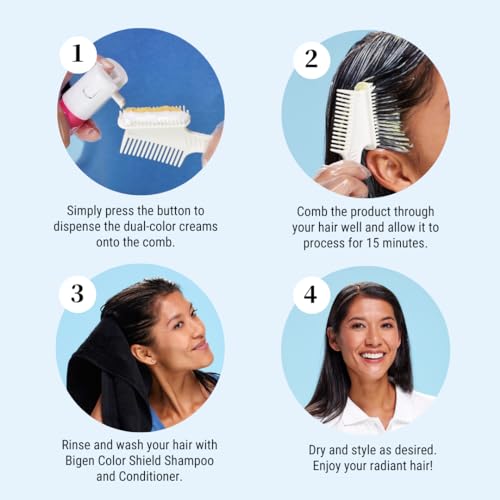 Bigen One Push Hair Color - Lightest Brown, 2 Pack for Easy Application