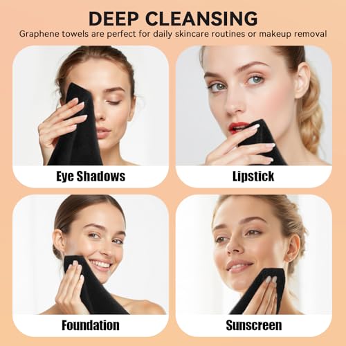 Ditoi Face Towels, Disposable Black Paper Towels, Light Exfoliation for Oily Skin,Facial Towels XL for Makeup Remover & Skincare,10"¡¿12", 50 Count