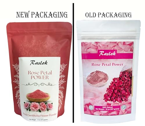 Raslok Rose Petal Powder | 100% Natural and Pure Skin care | Face Packs & Facial Mask (3.52 Oz)