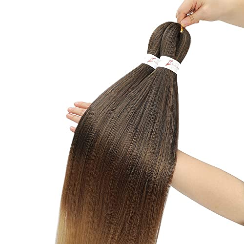 Pre Stretched Ombre Braiding Hair 26 Inch Synthetic Extensions for Women - Easy, Natural, Hot Water Set