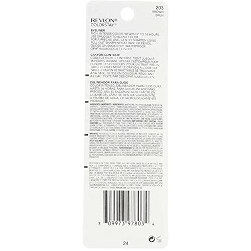 Revlon ColorStay Eyeliner Pencil Brown Pack of 5 - Longwear, Precise, Ophthalmologist Tested