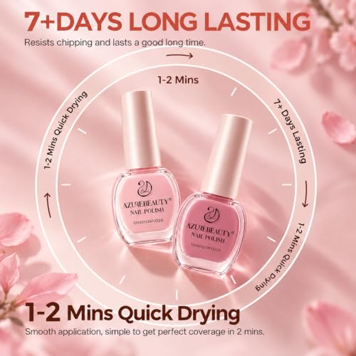 AzureBeauty A2-Nude Pink Nail Polish Set - 4 Colors, Nude Pink Shades