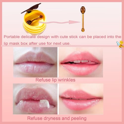 Bee Lip Balm Honey Pot 4-Pack – Moisturizing Overnight Lip Mask