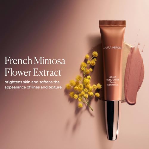 Laura Mercier RoseGlow Liquid Highlighter, Rosy Highlighting Liquid, Radiant, Luminous & Soft Focus Finish, Unique Pearl Blend For All Skin Tones, Champagne Pink