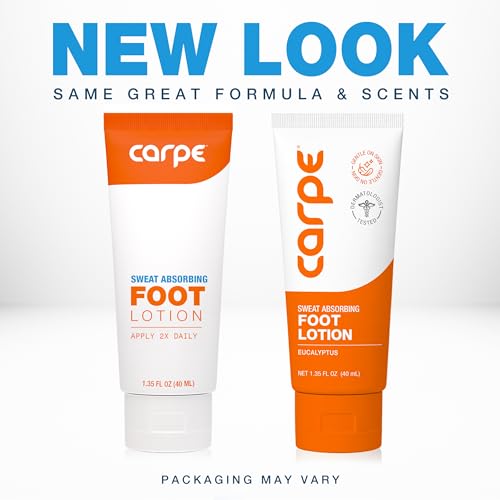 Carpe Sweat Absorbing Foot Lotion - Eucalyptus Antiperspirant Cream (2-Pack)