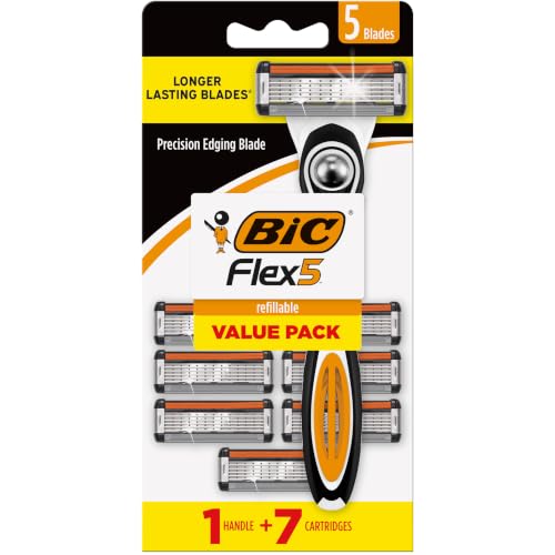 BIC Flex 5 Men's 7-Cartridge Shaving Razor Kit — 5-Blade Precision