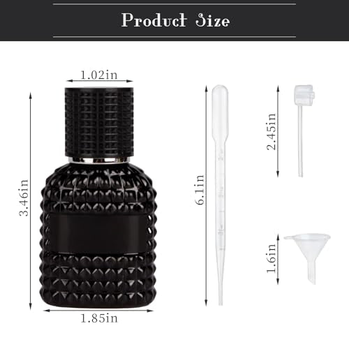 2 Pack 30ml Refillable Glass Perfume Spray Bottles - Travel Atomizers