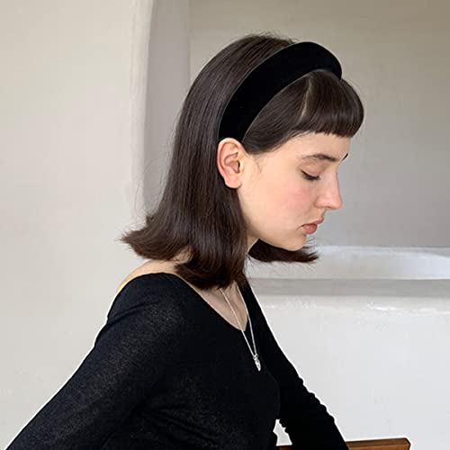 Lvyeer Deep brown Velvet Padded Headbands for Women Fashion Non slip Comfortable Head Bands for Women (Deep brown, one size)