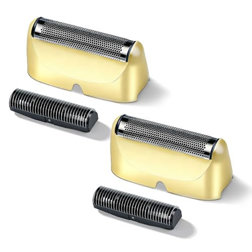 2-Pack Shaver Replacement Foil and Cutter Compatible with BaBylissPRO UV-Disinfecting Single Replacment Foil (Gold)