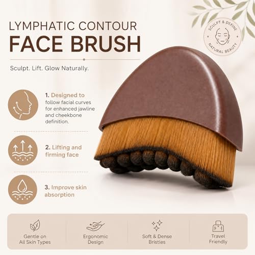 Large Lymphatic Face Brush for Contouring & Relaxation - 2 Pack