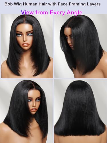 UNICE 7X5 Lace Part Glueless Human Hair Bob Wig 10inch