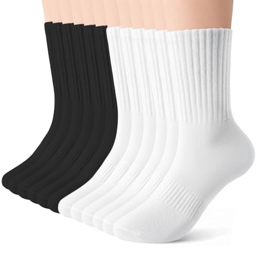 Crew Socks 6-Pair Cute Cotton Casual Calf Socks Size 5-10